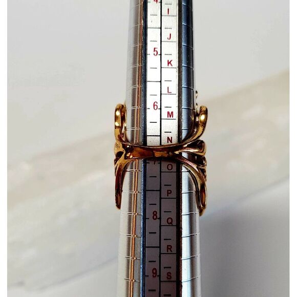 Tree of Life Ring Cuff Gold Tone w/ Brilliant Crystal at Base of Tree WOM  7 - Picture 8 of 10